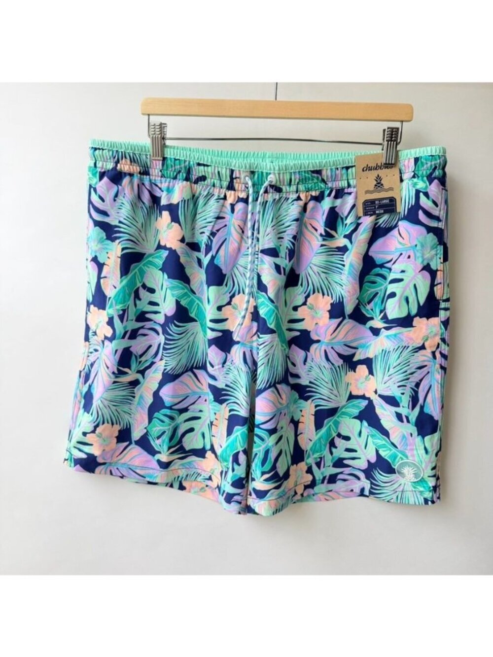 NWT Chubbies Tropical Floral Swim Trunks Mesh Lined 7" Inseam Men's XXL A165